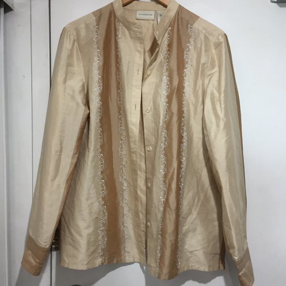 VINTAGE LIZ CLAIBORNE EMBROIDERED BLOUSES SIZE L - Picture 2 of 5